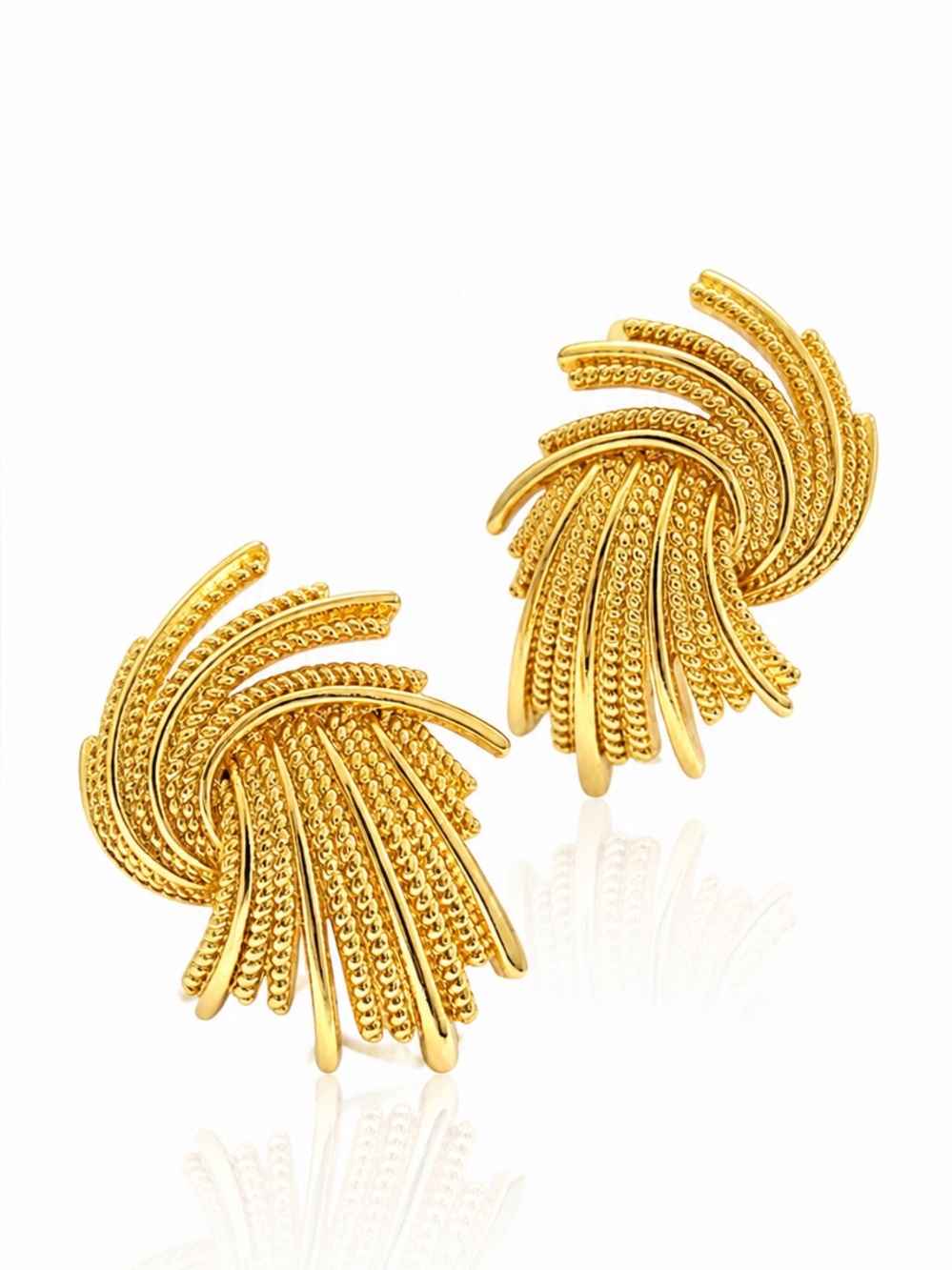 Gold-Tone Twisted Statement Earrings